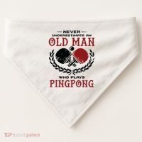 Never Underestimate An Old Man Who Plays Ping Pong USA-Made Doggie Bandana thumb 0