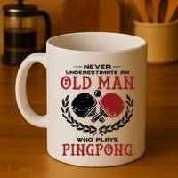 Never Underestimate An Old Man Who Plays Ping Pong Coffee Mug thumb 4