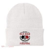 Never Underestimate An Old Man Who Plays Ping Pong Beanie thumb 0