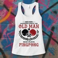 Never Underestimate An Old Man Who Plays Ping Pong Women's Tank Top thumb 3