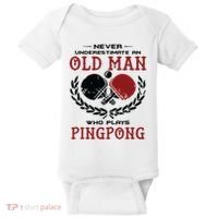 Never Underestimate An Old Man Who Plays Ping Pong Baby Bodysuit thumb 0