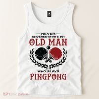 Never Underestimate An Old Man Who Plays Ping Pong Tank Top thumb 2