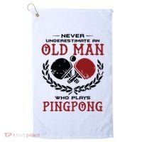 Never Underestimate An Old Man Who Plays Ping Pong Golf Towel thumb 0