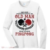 Never Underestimate An Old Man Who Plays Ping Pong Women's Long Sleeve Shirt thumb 0