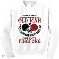 Never Underestimate An Old Man Who Plays Ping Pong Kids Sweatshirt thumb 0