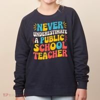 Never Underestimate A Public School Teacher Walz Harris 2024 Women's Sweatshirt thumb 0
