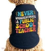 Never Underestimate A Public School Teacher Walz Harris 2024 Doggie Tank thumb 0