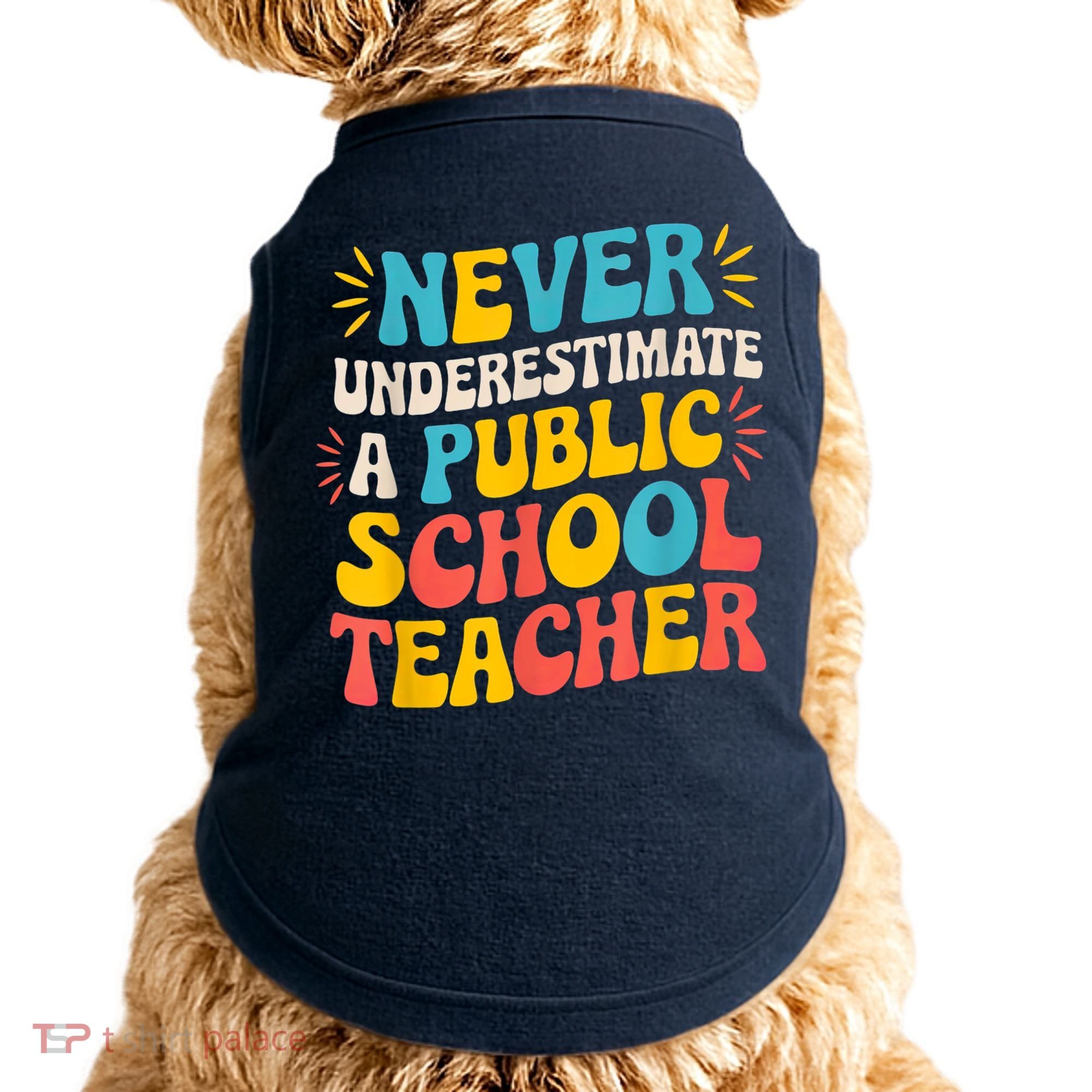 Never Underestimate A Public School Teacher Walz Harris 2024 Doggie Tank