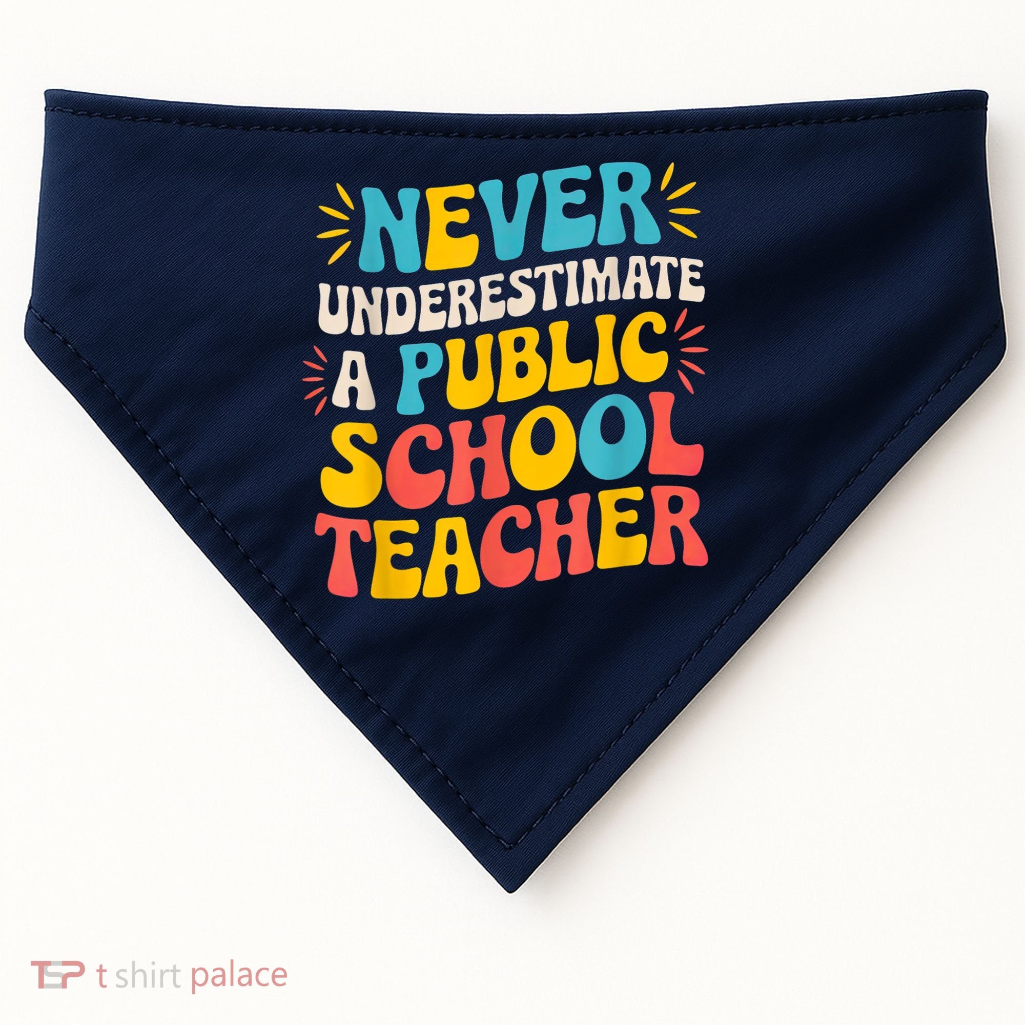 Never Underestimate A Public School Teacher Walz Harris 2024 USA-Made Doggie Bandana