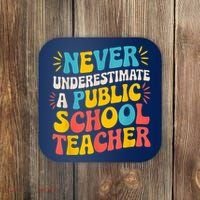 Never Underestimate A Public School Teacher Walz Harris 2024 Coaster thumb 0