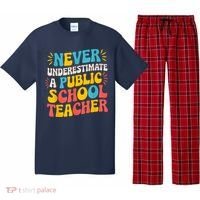 Never Underestimate A Public School Teacher Walz Harris 2024 Pajama Set thumb 0