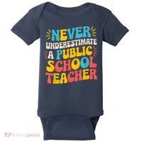 Never Underestimate A Public School Teacher Walz Harris 2024 Baby Bodysuit thumb 0