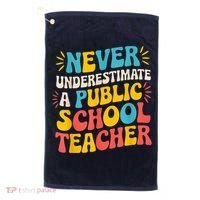 Never Underestimate A Public School Teacher Walz Harris 2024 Golf Towel thumb 0