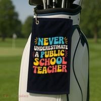 Never Underestimate A Public School Teacher Walz Harris 2024 Golf Towel thumb 2