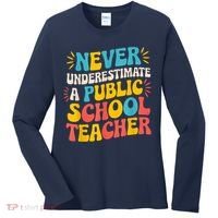Never Underestimate A Public School Teacher Walz Harris 2024 Women's Long Sleeve Shirt thumb 0