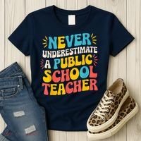 Never Underestimate A Public School Teacher Walz Harris 2024 Women's T-Shirt thumb 3