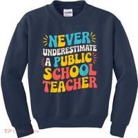 Never Underestimate A Public School Teacher Walz Harris 2024 Kids Sweatshirt thumb 0