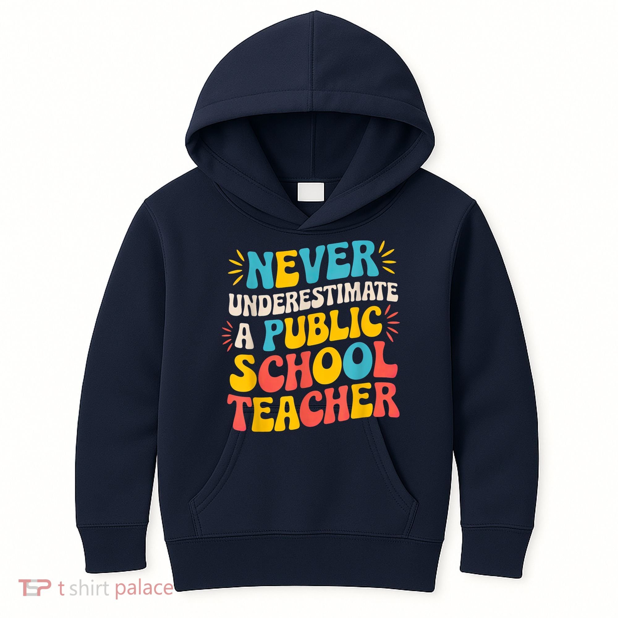 Never Underestimate A Public School Teacher Walz Harris 2024 Kids Hoodie