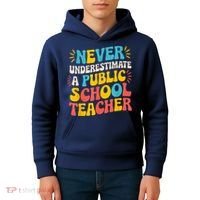 Never Underestimate A Public School Teacher Walz Harris 2024 Kids Hoodie thumb 4