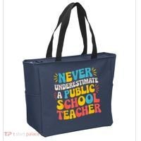 Never Underestimate A Public School Teacher Walz Harris 2024 Tote Bag thumb 2