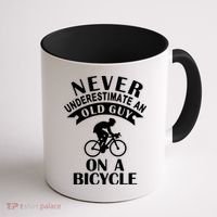 Never Underestimate An Old Guy On A Bicycle Coffee Mug thumb 1