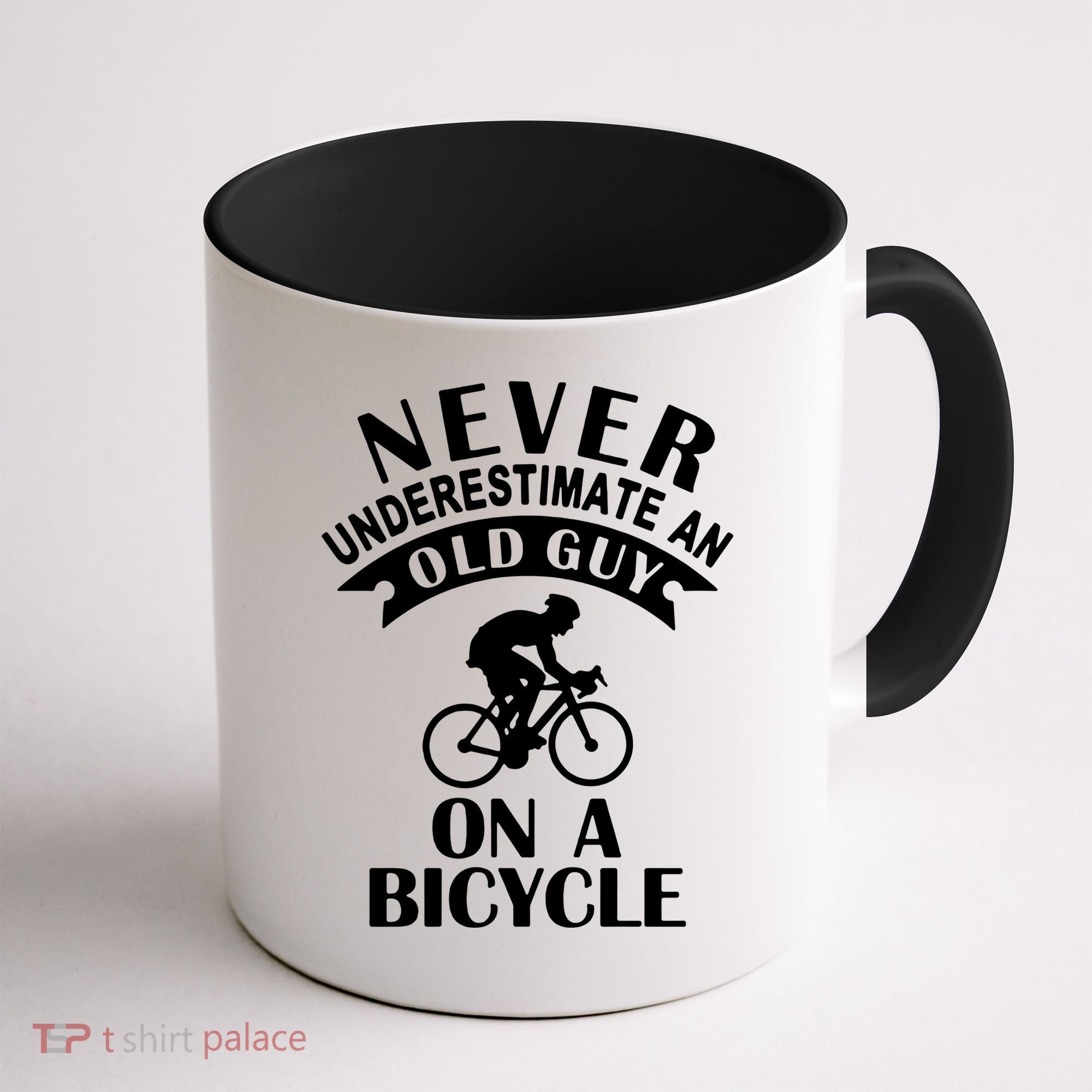 Never Underestimate An Old Guy On A Bicycle Coffee Mug