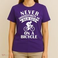 Never Underestimate An Old Guy On A Bicycle T-Shirt thumb 4