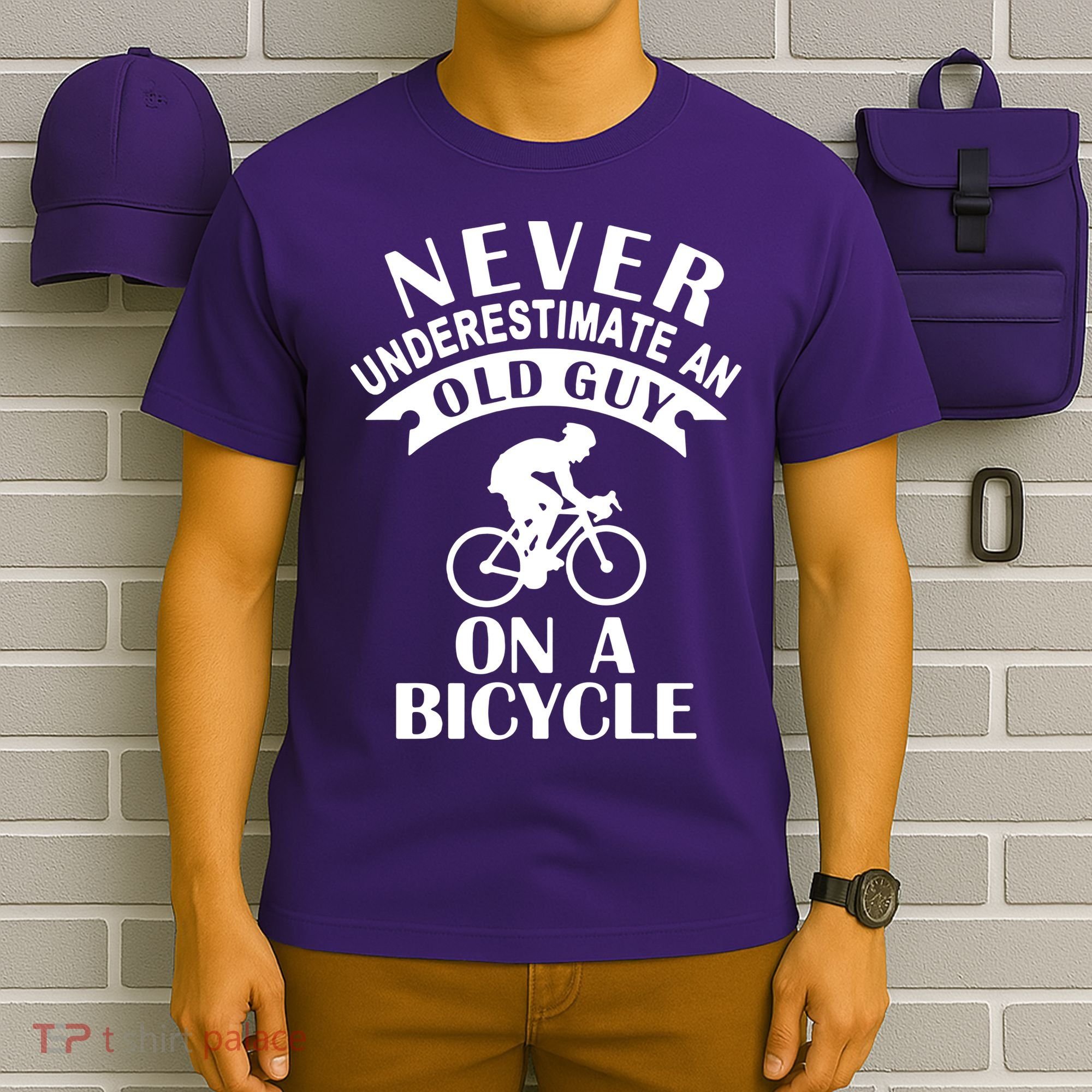 Never Underestimate An Old Guy On A Bicycle T-Shirt