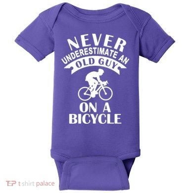 Never Underestimate An Old Guy On A Bicycle Baby Bodysuit