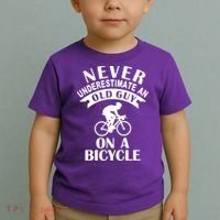 Never Underestimate An Old Guy On A Bicycle Toddler T-Shirt thumb 2