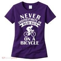 Never Underestimate An Old Guy On A Bicycle Women's T-Shirt thumb 0