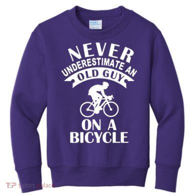 Never Underestimate An Old Guy On A Bicycle Kids Sweatshirt