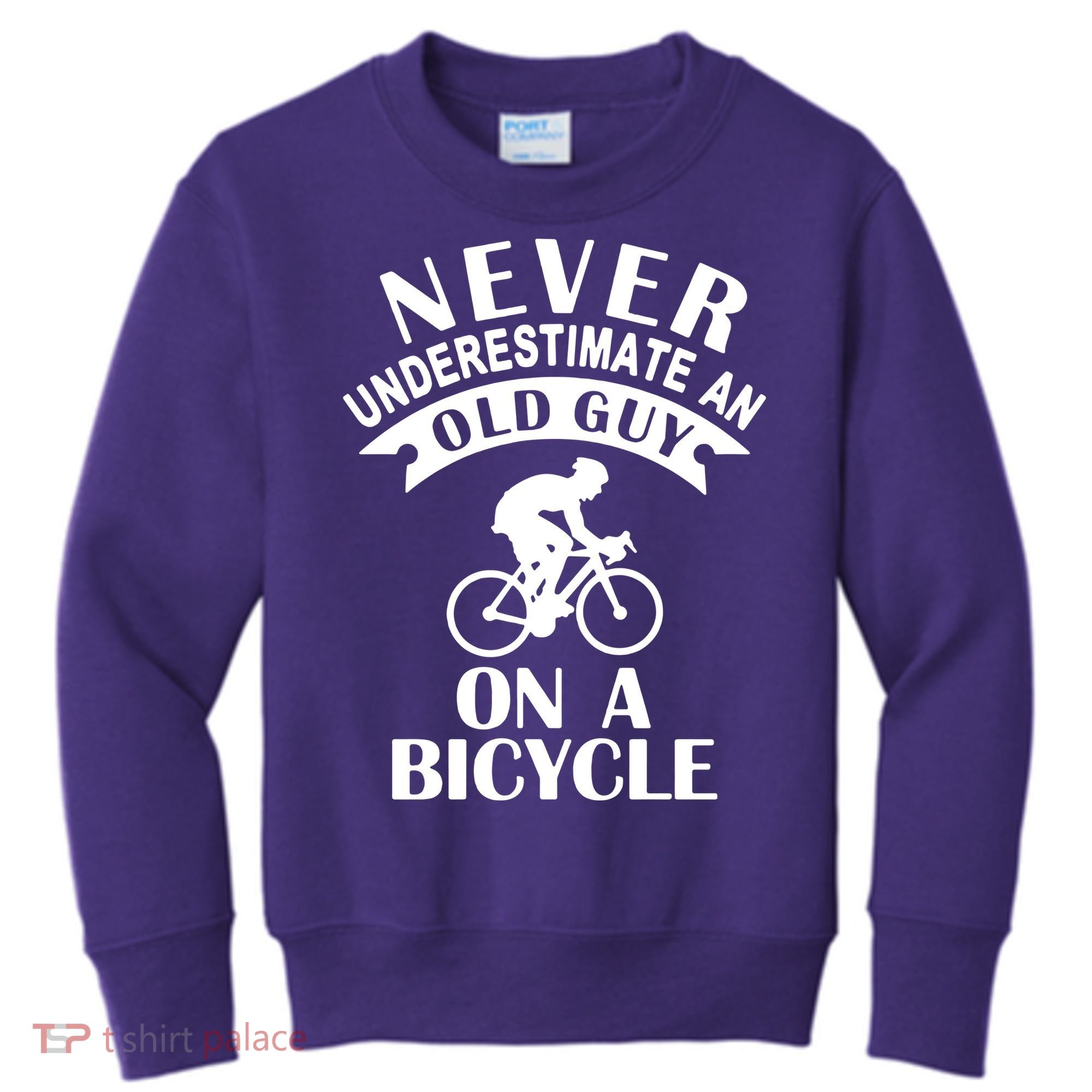 Never Underestimate An Old Guy On A Bicycle Kids Sweatshirt