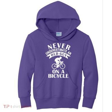 Never Underestimate An Old Guy On A Bicycle Kids Hoodie