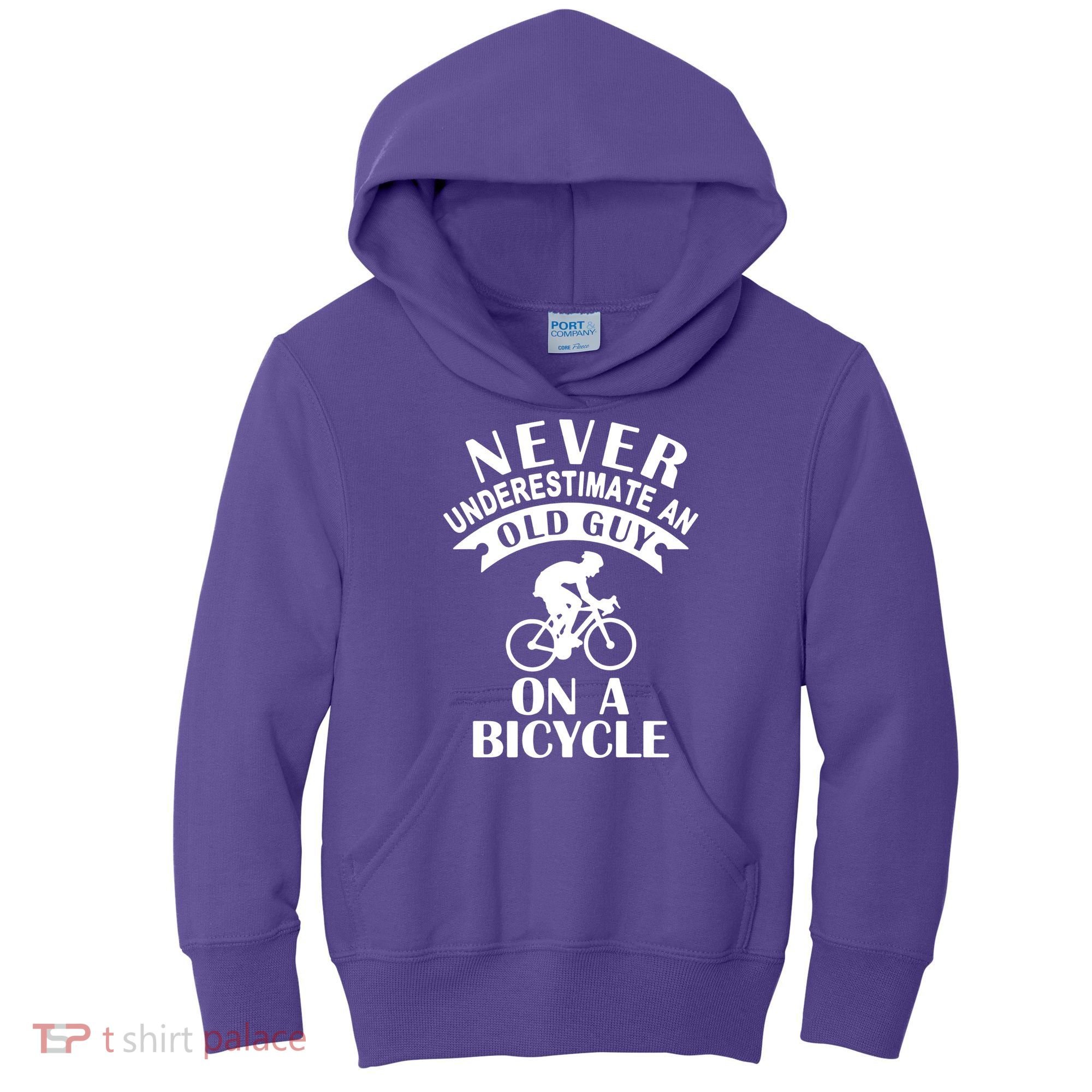 Never Underestimate An Old Guy On A Bicycle Kids Hoodie