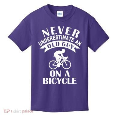 Never Underestimate An Old Guy On A Bicycle Kids T-Shirt