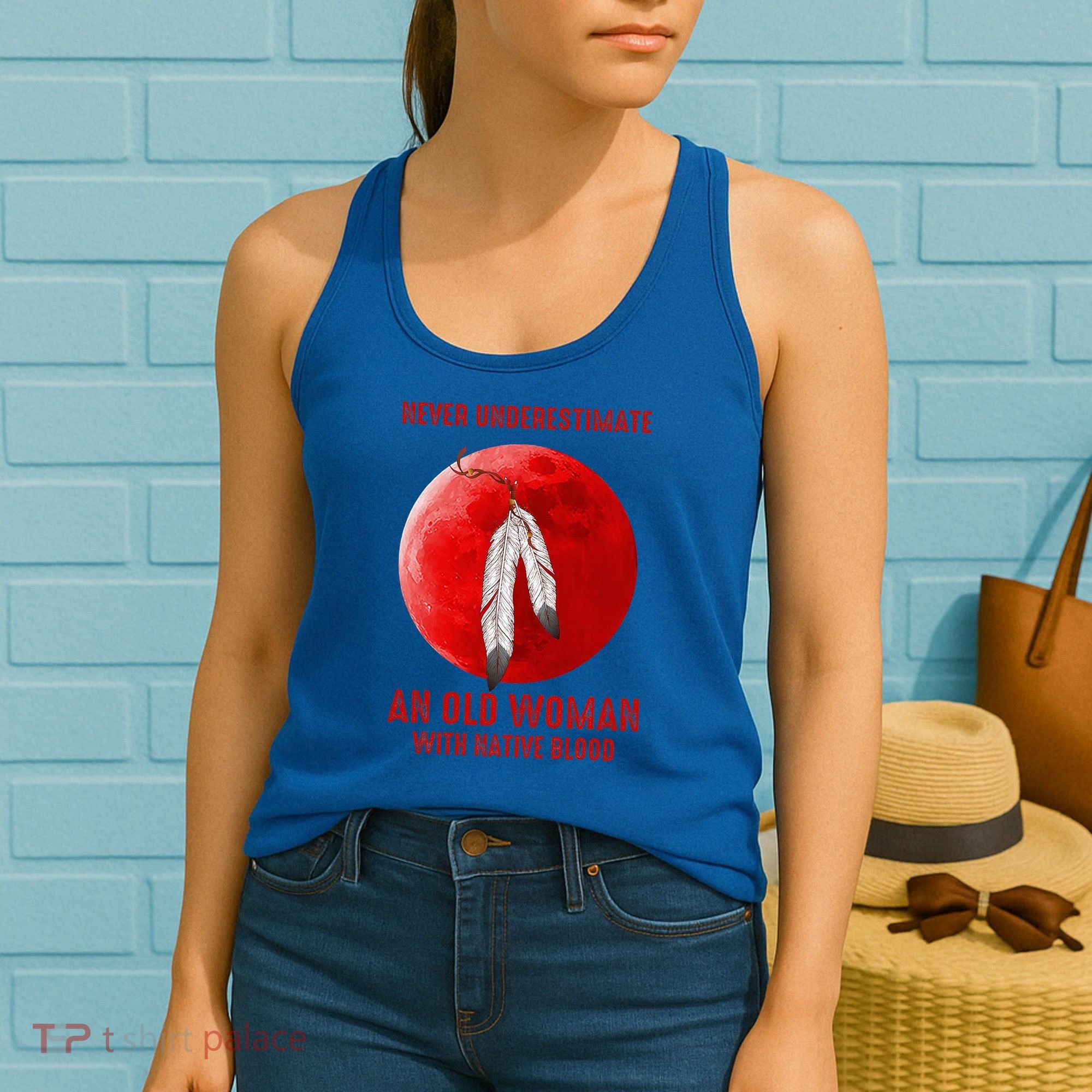 Never Underestimate An Old Woman With Native Blood Women's Tank Top