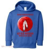 Never Underestimate An Old Woman With Native Blood Toddler Hoodie thumb 0