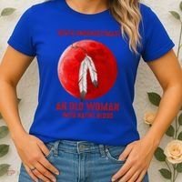 Never Underestimate An Old Woman With Native Blood Women's T-Shirt thumb 2