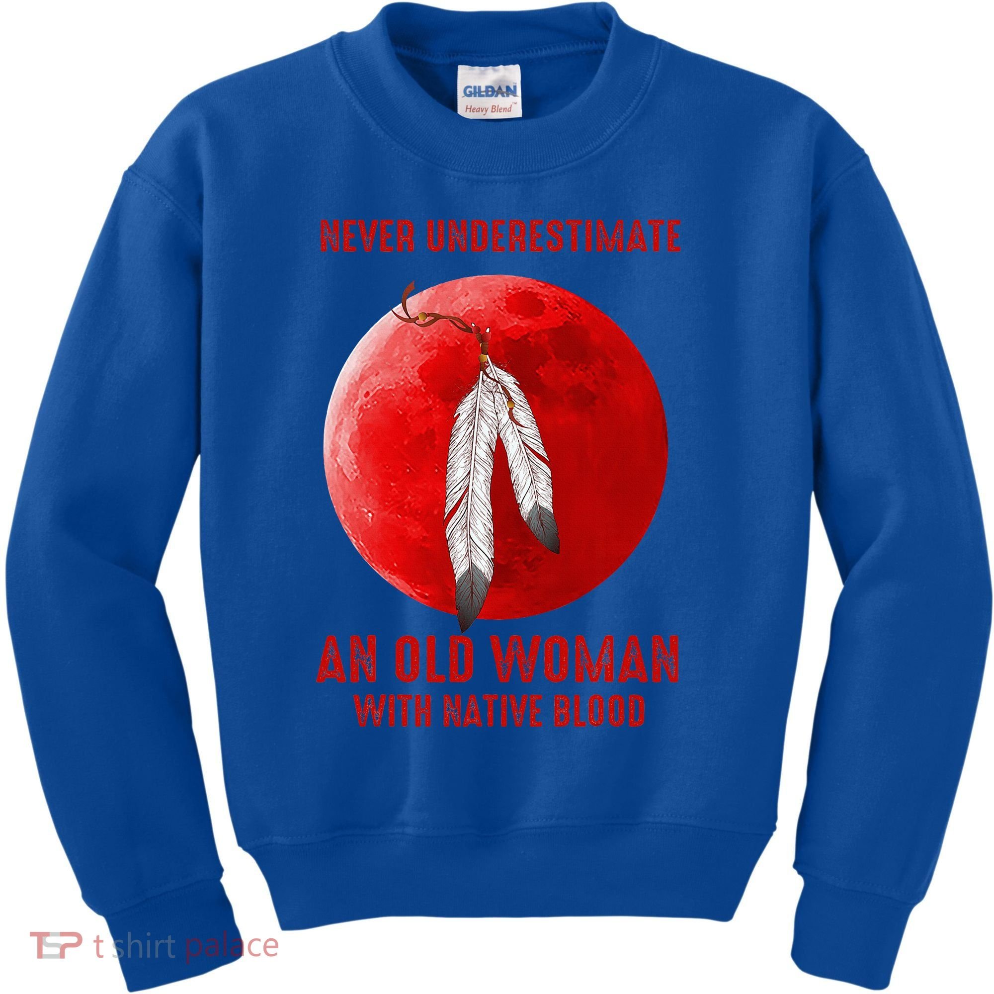 Never Underestimate An Old Woman With Native Blood Kids Sweatshirt