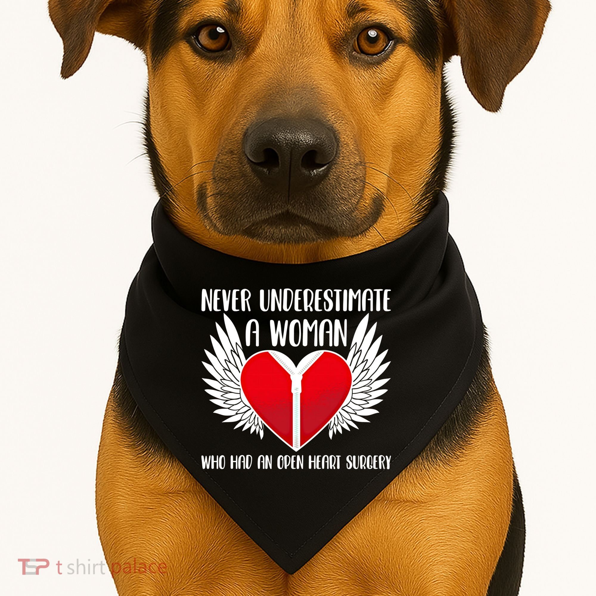 Never Underestimate A Who Had An Open Heart Surgery Gift USA-Made Doggie Bandana
