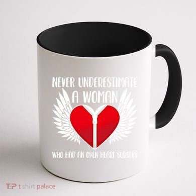 Never Underestimate A Who Had An Open Heart Surgery Gift Coffee Mug back