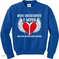 Never Underestimate A Who Had An Open Heart Surgery Gift Kids Sweatshirt thumb 0