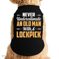 Never Underestimate An Old With A Lockpick Locksmith Gift Doggie Tank thumb 0