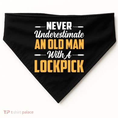 Never Underestimate An Old With A Lockpick Locksmith Gift USA-Made Doggie Bandana