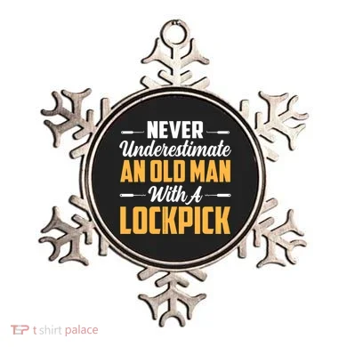 Never Underestimate An Old With A Lockpick Locksmith Gift Ornament