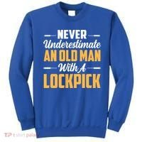 Never Underestimate An Old With A Lockpick Locksmith Gift Sweatshirt thumb 0