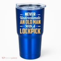Never Underestimate An Old With A Lockpick Locksmith Gift Tumbler thumb 0