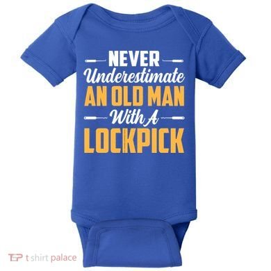 Never Underestimate An Old With A Lockpick Locksmith Gift Baby Bodysuit