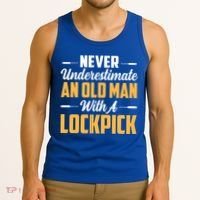 Never Underestimate An Old With A Lockpick Locksmith Gift Tank Top thumb 3